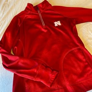 Red Adidas 3/4 Zip Nebraska HUSKER $30